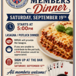 New Members Dinner - Saturday September 19th